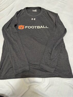 Under Armour Charcoal Auburn Football Long Sleeve Tee